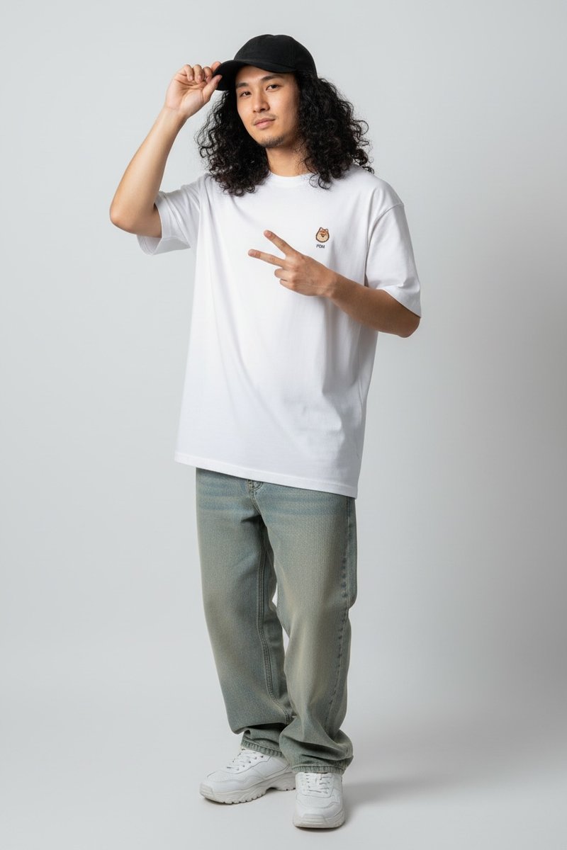 Pomeranian — The Originals white tee, worn